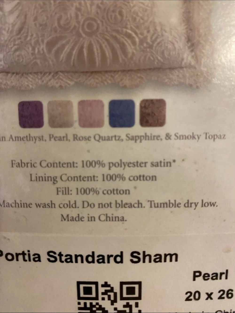 Portia Standard Sham in Pearl - Set of 2